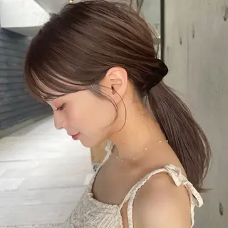 ミディアム カラー ヘアアレンジ 【柔らか透明感✨/ 似合せ前髪】大石葉月のヘアスタイル