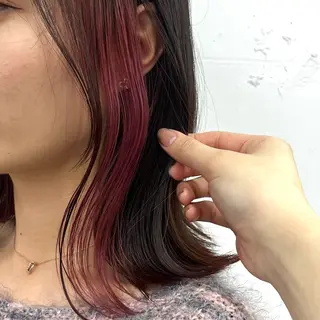 カラー 顔まわり/ボブウルフ 🤍愛唯(めい)のヘアスタイル