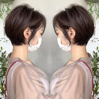 ショート カラー 京都大人女性ショート 徒歩1分/秋山のヘアスタイル