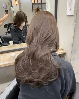ロング カラー 新宿/韓国ヘア/ 髪質改善ストレートのヘアスタイル