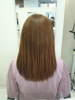 セミロング カラー nagane sayakaのヘアスタイル