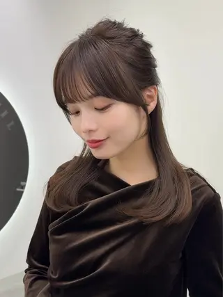 ミディアム カラー 韓国ヘア/レイヤー カット SAKURAのヘアスタイル