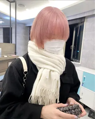 セミロング カラー ヘアアレンジ 🌷FUKA🌷 まろやかハイトーンのヘアスタイル