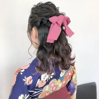 セミロング カラー ヘアアレンジ 榎園 由美のヘアスタイル