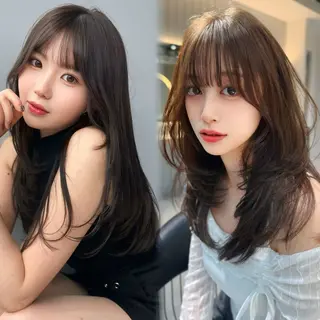 ロング カラー ブリなしWカラー✨️ 髪質改善【タケル】のヘアスタイル