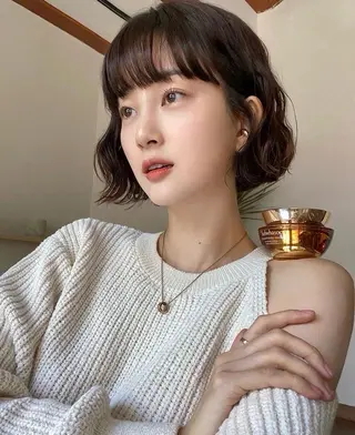 ミディアム カラー パーマ 表参道/赤み無し 透明感 colorのヘアスタイル