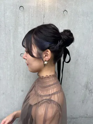 セミロング 土田かほ/本日🈳 透明感カラー🍃のヘアスタイル