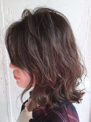 ミディアム カラー レイヤー/大人メンズ パーマ🌀 平島拓也のヘアスタイル