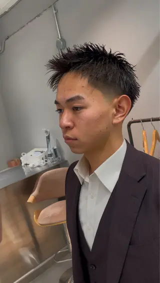 ショート メンズ フェードカット/メン ズパーマ/森巧真のヘアスタイル