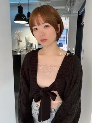 ショート riria/ボブ /ブラウンカラー🎀のヘアスタイル