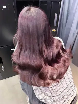 ロング カラー 名古屋栄♡PELE 上品な透明感ベージュのヘアスタイル