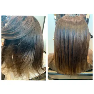 ミディアム 髪質改善ストレート、 カラー清野雄大のヘアスタイル