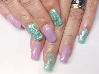 ロング AQUA nailのネイルデザイン