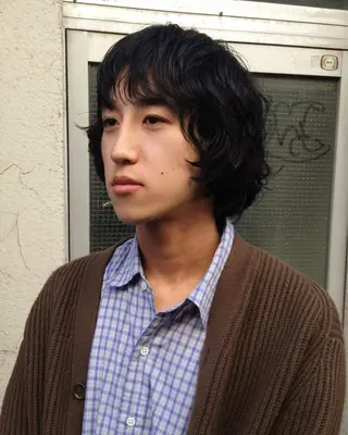 ミディアム パーマ メンズ ナカ/パーマ /メンズパーマのヘアスタイル