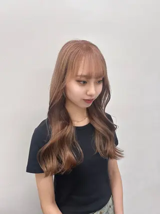 ロング カラー パーマ ヘアアレンジ メンズ キッズ ブリーチなしカラー/ ブラウン/レイヤーのヘアスタイル