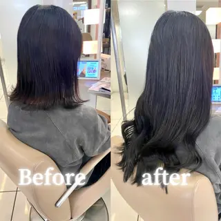 ミディアム カラー 羽エクステ/シール エクステ/横浜駅5分のヘアスタイル