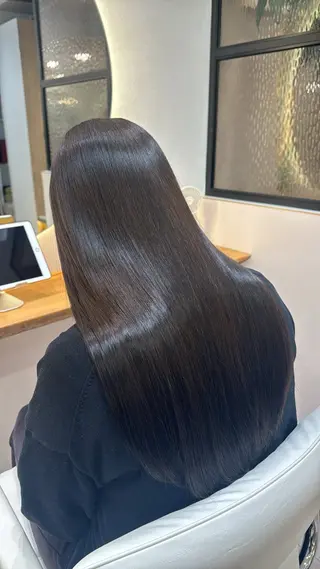 ロング カラー ハッシュカット/顔 まわりカットリョウヤのヘアスタイル