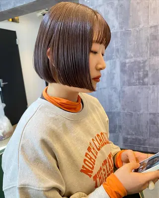 ミディアム カラー パーマ ヘアアレンジ メンズ キッズ ネイル マツエク・マツパ アイブロウ 広島/ボブ/レイヤー 🌿‬wakabaのヘアスタイル