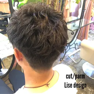 ショート カラー パーマ ヘアアレンジ メンズ 表参道Lise おおいしおりのヘアスタイル