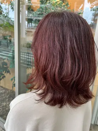 ミディアム カラー くろいわ りほのヘアスタイル