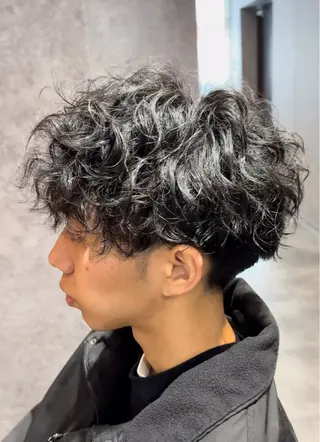 ショート パーマ メンズ 曲がる縮毛矯正 masashiのヘアスタイル