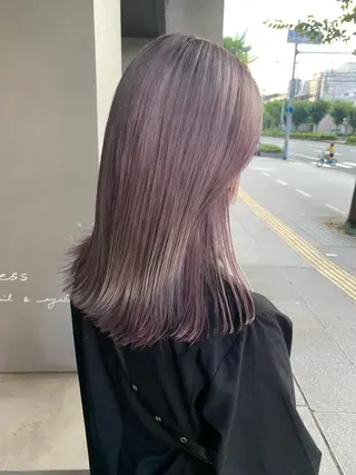 セミロング カラー ブリーチ/アレンジ 天満/chihiroのヘアスタイル