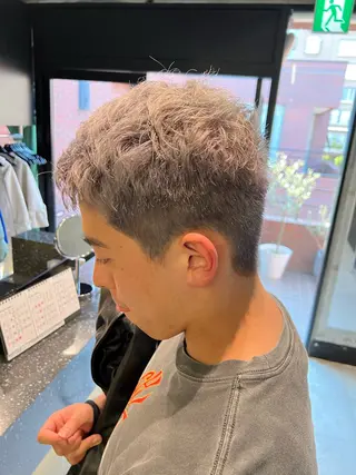 ショート カラー メンズ ハイライト/白髪ぼか し/臼田さりな🌹のヘアスタイル