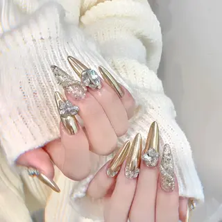 ネイル ネイリストゆか💅 長さだし、深爪矯正のネイルデザイン