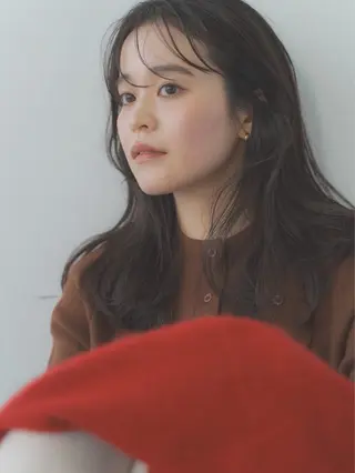 ミディアム 絹髪矯正/艶カラー /透明感/石田桃子のヘアスタイル