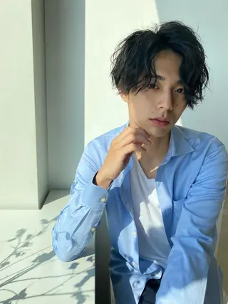 ミディアム 艶カラー/フェイス レイヤー/たむのヘアスタイル