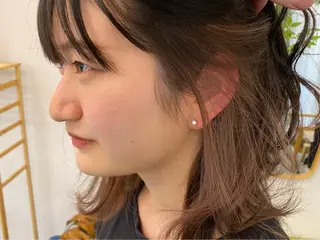 ミディアム カラー 透明感/艶髪/ 石山浩二のヘアスタイル