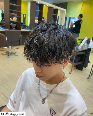 ショート カラー パーマ メンズ 🩷Eny terrace🩷のヘアスタイル