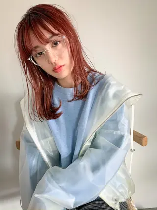 セミロング カラー 柔らかブラウン/顔周 りレイヤー♡ユウシのヘアスタイル