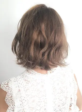 ミディアム カラー パーマ ヘアアレンジ 美髪矯正 Rioのヘアスタイル