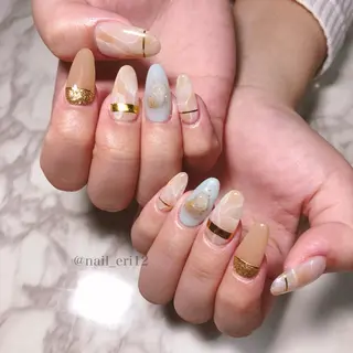 セミロング ネイル nail salon &e eriのネイルデザイン