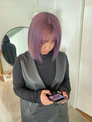 ミディアム カラー 🌻名古屋🌻 🫧ハイトーン🫧のヘアスタイル