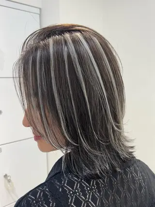 ミディアム カラー 表参道/ハイライト バレイヤージュのヘアスタイル