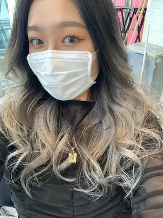 ロング カラー ヘアアレンジ ハイトーン/美髪矯正 🍃大江拓実のヘアスタイル