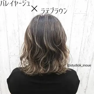 ミディアム カラー ヘアアレンジ 井上 栄治のヘアスタイル