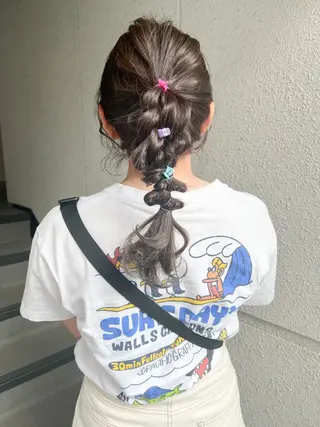 セミロング カラー ヘアアレンジ カラーパティシエ facce🌼ikoのヘアスタイル