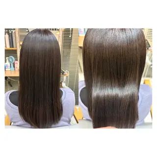 ロング レイヤーカット・ 縮毛矯正 星野のヘアスタイル