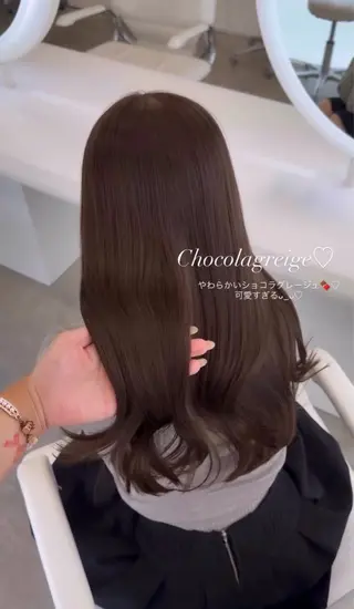 ロング カラー ICY所属・kanna♡ 韓国ヘアーのヘアスタイル