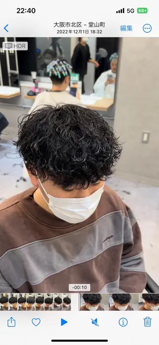 パーマ メンズ 浜野 泰斗のヘアスタイル