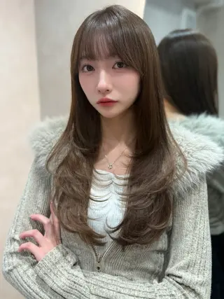 セミロング 韓国ヘア/美髪矯正/ Haruna🦋のヘアスタイル