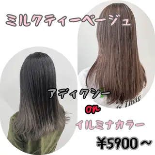 セミロング カラー ヘアアレンジ 【公式】amble luxe池袋東口🩷のヘアスタイル