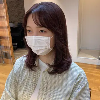 セミロング カラー little 小濱彰太のヘアスタイル