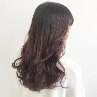 ロング カラー オリーブ/アッシュ やわらか透明感カラーのヘアスタイル