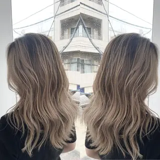 ミディアム ハイライトバレイヤー ジュ＆縮毛矯正✨櫻野のヘアスタイル