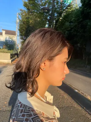 ミディアム ハイトーン/暖色/ 眉/メイク/Rinaのヘアスタイル