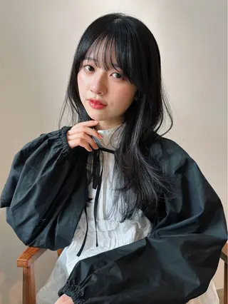 ロング カラー パーマ 🫧小顔×似合わせ× 透明感カラー🫧のヘアスタイル